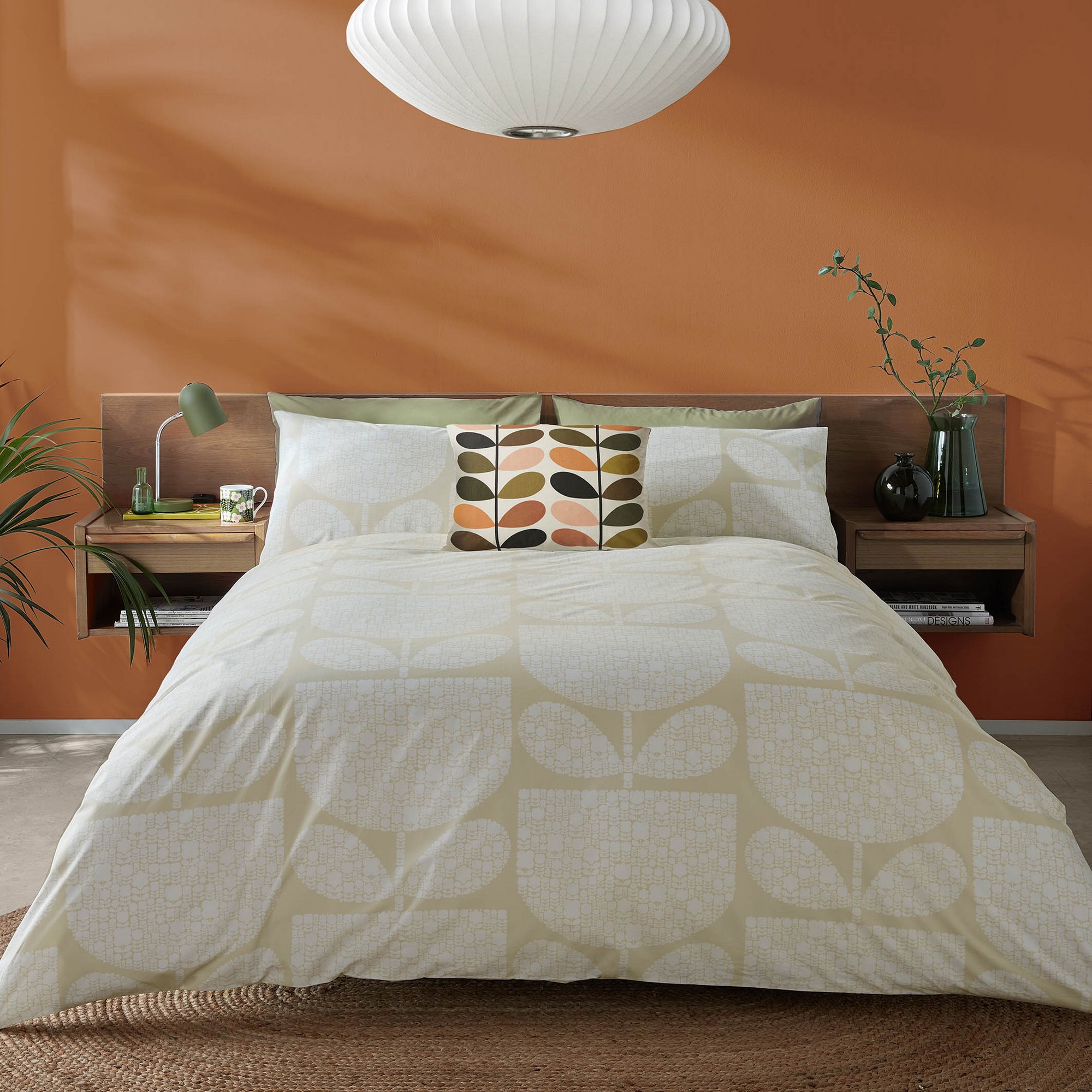 Block Garden Bedding And Pillowcase By Orla Kiely In Cream White